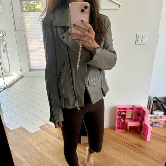 All saints Removable shearling leather jacket - Picture 6 of 13